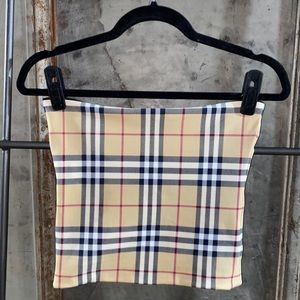 Burberry | Tops | Burberry Classic Beige Plaid Bandeau Tube Crop Top |  Poshmark